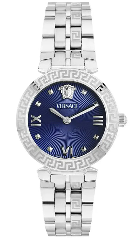 Versace Daphnis Analog Blue Dial Silver Steel Strap Watch for Women - VEOCA0124