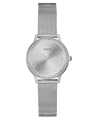 Guess Chelsea Quartz Silver Dial Silver Mesh Strap Watch For Women - W0647L6