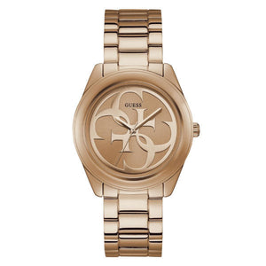 Guess G-Twist Rose Gold Dial Rose Gold Steel Strap Watch for Women - W1082L3