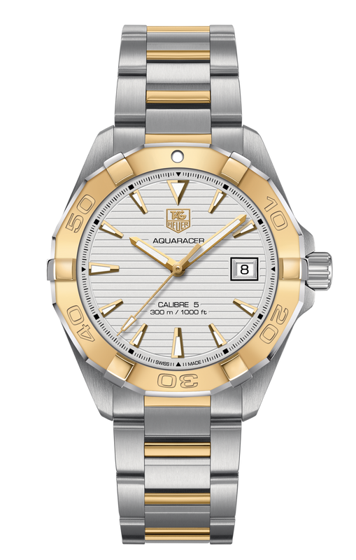 Tag Heuer Aquaracer Automatic White Dial Two Tone Steel Strap Watch for Men - WAY2151.BD0912