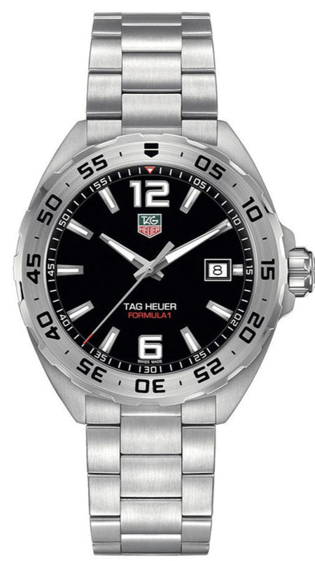 Tag Heuer Formula 1 Black Dial Silver Steel Strap Watch for Men - WAZ1112.BA0875