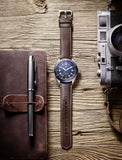 Tag Heuer Autavia Calibre 5 Automatic Blue Dial Brown Leather Strap Watch for Men - WBE5116.FC8266
