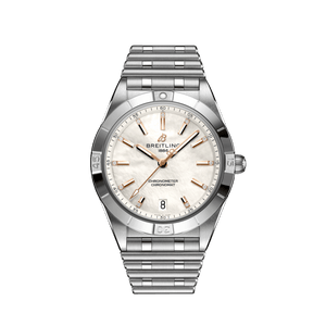 Breitling Chronomat 36 Mother of Pearl Dial Silver Steel Strap Watch for Women - A10380101A4A1