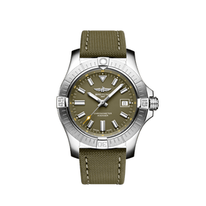Breitling Avenger Automatic GMT 43 Green Dial Green Nylon Strap Watch for Men - A17318101L1X1