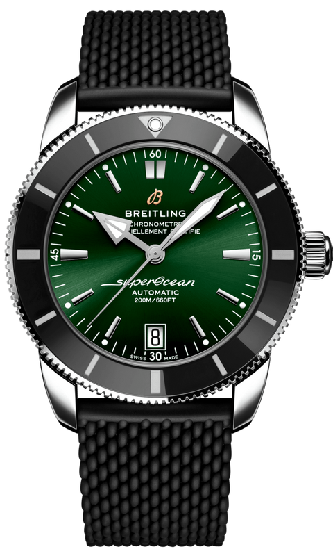 Breitling Superocean Heritage B20 Automatic 42 Green Dial Black Mesh Bracelet Watch for Women - AB2010121L1S1