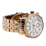 Michael Kors Damen White Dial Rose Gold Steel Strap Watch for Women - MK5026
