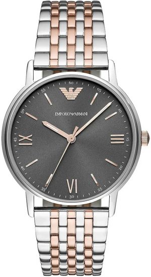 Emporio Armani Kappa Gray Dial Two Tone Steel Strap Watch for Men - AR11121