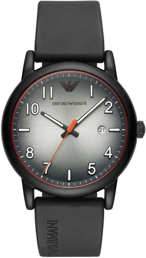 Emporio Armani Luigi Gray Dial Black Silicon Strap Watch for Men - AR11176