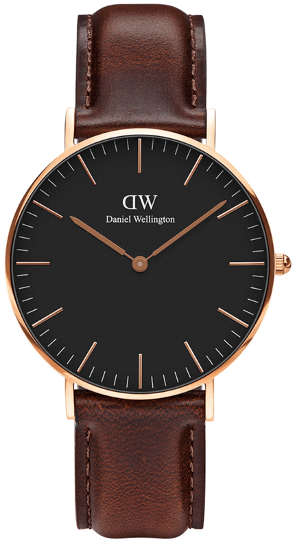 Daniel Wellington Petite St Mawes Black Dial Brown Leather Strap Watch For Women - DW00100169