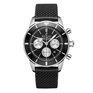 Breitling Superocean Heritage B01 Chronograph 44 Black Dial Black Mesh Bracelet Watch for Men - AB0162121B1S1