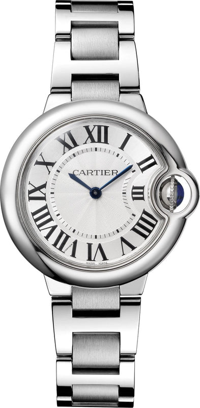 Cartier Ballen Bleu De Cartier Silver Dial Silver Steel Strap Watch for Women - W6920084