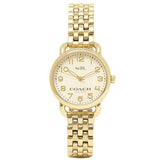 Coach Delancey White Dial Gold Steel Strap Watch for Women - 14502241