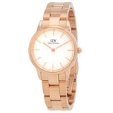 Daniel Wellington Iconic Link White Dial Rose Gold Steel Strap Watch For Women - DW00100209