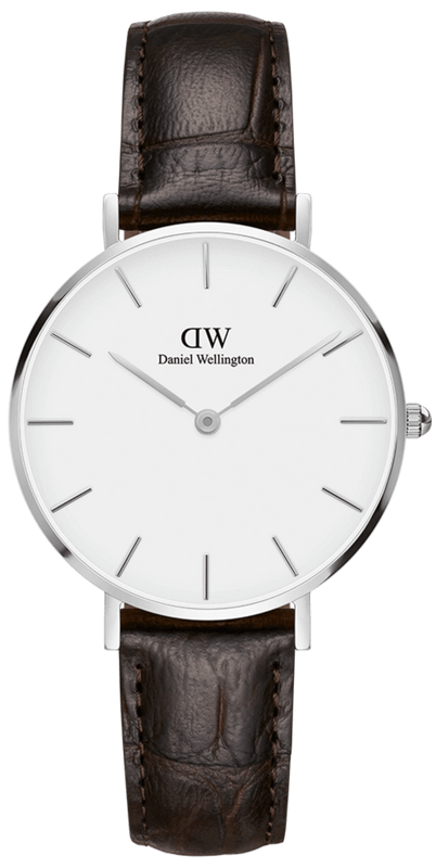 Daniel Wellington Classic Petite Reading White Dial Black Leather Strap Watch For Women - DW00100241