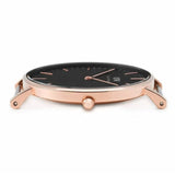 Daniel Wellington Classic Reading Black Dial Black Leather Strap Watch For Women - DW00100141