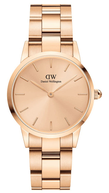 Daniel Wellington Iconic Link Unitone Rose Gold Dial Rose Gold Steel Strap Watch For Women - DW00100401