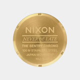 Nixon Sentry Chrono Black Dial Gold Steel Strap Watch for Men - A386-510