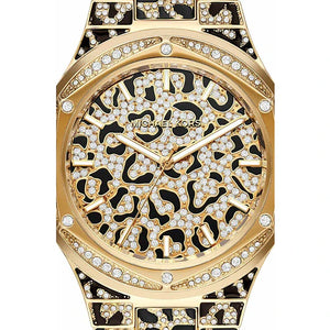 Michael Kors Lennox Three Hand Crystals Gold Dial Two Tone Steel Strap Watch For Women - MK7284
