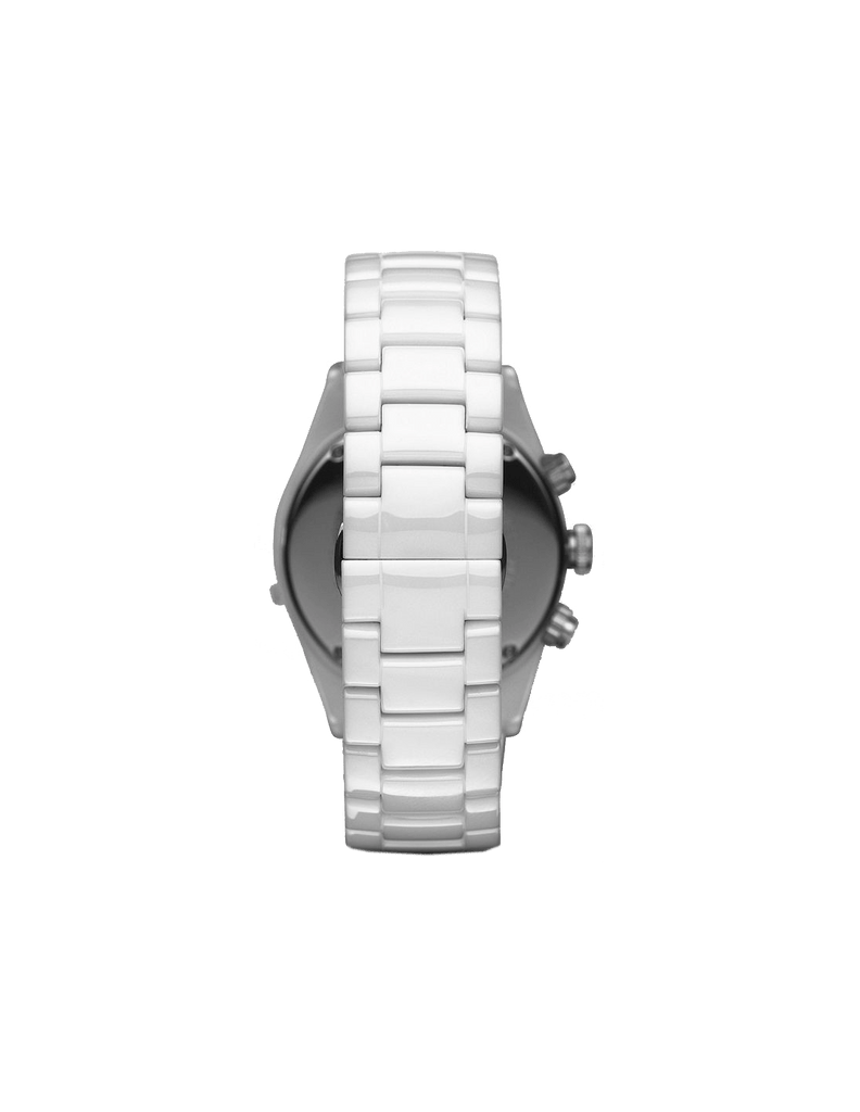 Emporio Armani Ceramic Chronograph White Dial White Ceramic Strap Watch For Men - AR1424