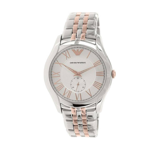 Emporio Armani Classic Quartz Silver Dial Two Tone Steel Strap Watch For Men - AR1824