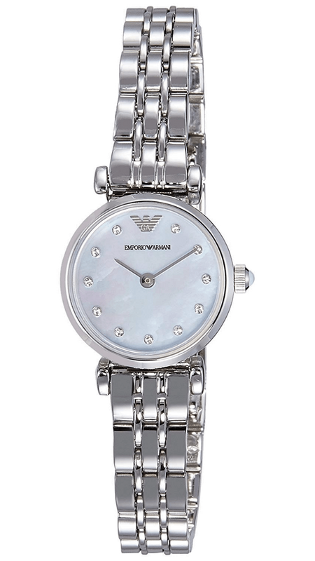 Emporio Armani Gianni Blue Dial Silver Steel Strap Watch For Women - AR1961