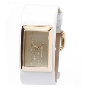 Marc Jacobs Champagne Dial White Leather Strap Watch for Women - MBM2043