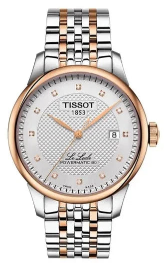 Tissot Le Locle Powermatic 80 Diamonds Silver Dial Two Tone Steel Strap Watch For Men - T006.407.22.036.01