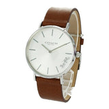 Coach Perry Silver Dial Brown Leather Strap Watch for Women - 14503120