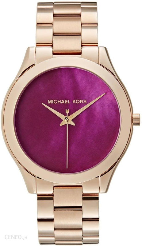 Michael Kors Runway Pink Dial Rose Gold Steel Strap Watch for Women - MK3550