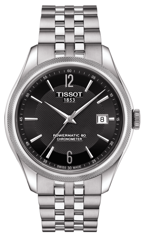Tissot Ballade Powermatic 80 Cosc Black Dial Silver Steel Strap Watch For Men - T108.408.11.057.00
