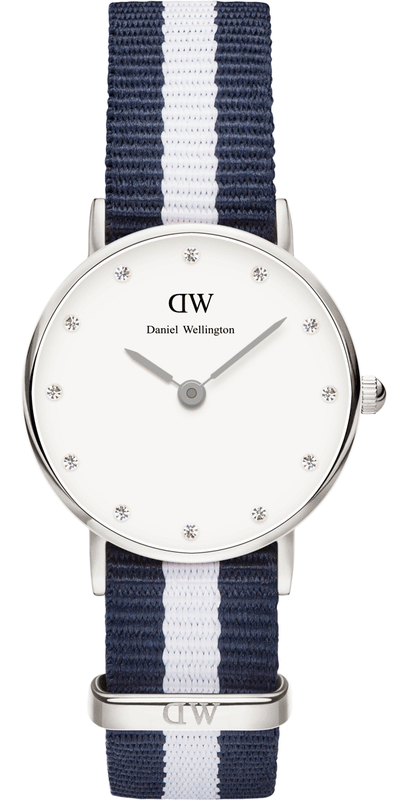 Daniel Wellington Classy Glasgow White Dial Two Tone NATO Strap Watch For Women - DW00100074