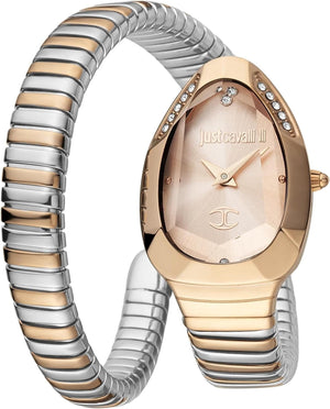 Just Cavalli Serpente Metallica Rose Gold Dial Two Tone Steel Strap Watch for Women - JC1L208M0075