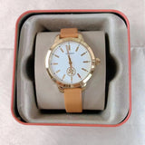 Tory Burch Collins Quartz White Dial Brown Leather Strap Watch for Women - TBW1202