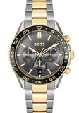 Hugo Boss Runner Chronograph Grey Dial Two Tone Steel Strap Watch for Men - 1514144