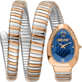 Just Cavalli Serpente Metallica Blue Dial Two Tone Steel Strap Watch for Women - JC1L224M0095