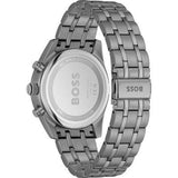 Hugo Boss Skytraveller Chronograph Gunmetal Grey Dial Grey Steel Strap Watch for Men - 1514153