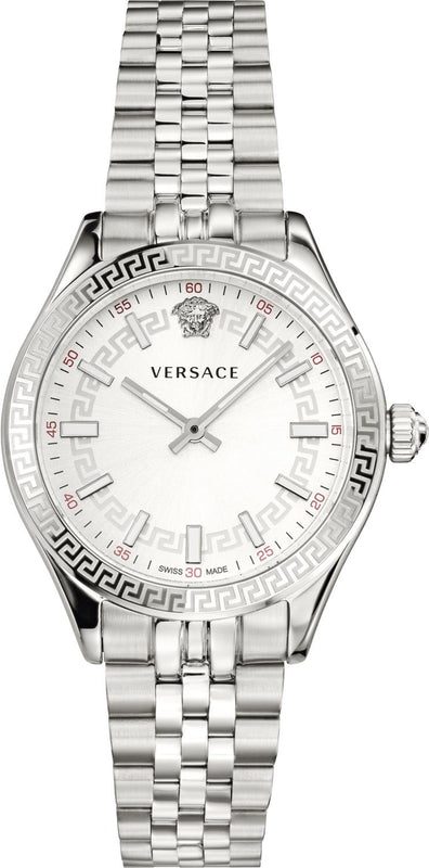 Versace Hellenyium Quartz White Dial Silver Steel Strap Watch for Women - VEHU00320