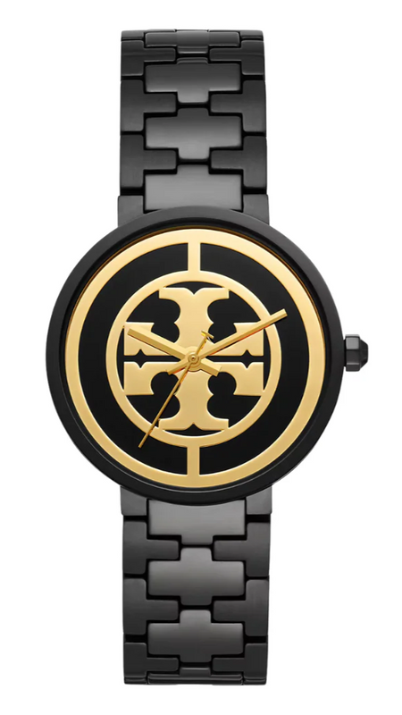 Tory Burch Reva Black Dial Black Steel Strap Watch for Women - TBW4039