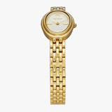 Tory Burch Oval White Dial Gold Steel Strap Watch for Women - TBW6032