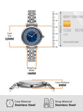 Emporio Armani Gianni T-Bar Blue Dial Silver Steel Strap Watch for Women - AR11627