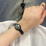 Tory Burch Oval Black Dial Black Steel Strap Watch for Women - TBW6035