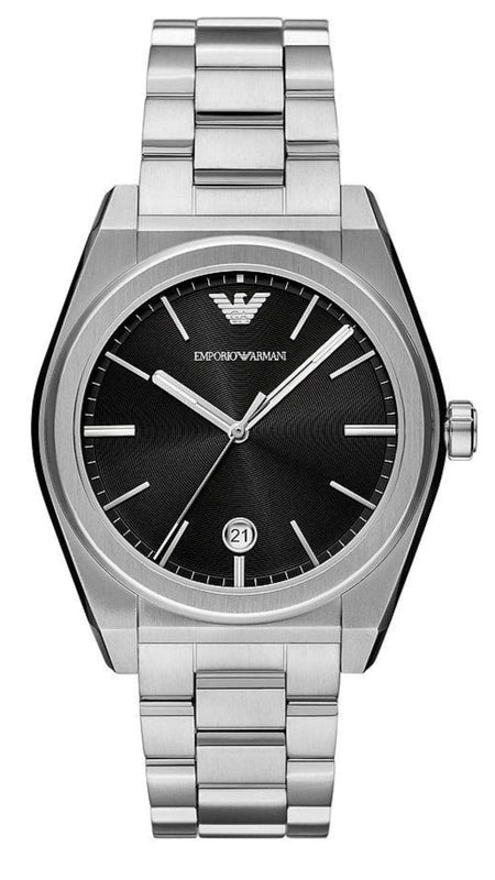 Emporio Armani Frederico Analog Black Dial Silver Steel Strap Watch for Men - AR11622