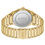 Hugo Boss Candor Black Dial Gold Steel Strap Watch for Men - 1514077