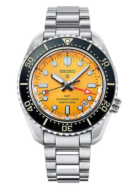 Seiko Prospex The Night of Siam Limited Edition Yellow Dial Silver Steel Strap Watch for Men - SPB487J1