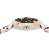 Versace Daphnis Analog Green Dial Two Tone Steel Strap Watch for Women - VEOCA0224