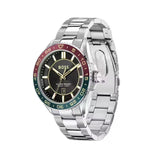 Hugo Boss Runner 3H Black Dial Silver Steel Strap Watch for Men - 1514210