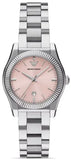Emporio Armani Federica Pink Dial Silver Steel Strap Watch for Women - AR11658