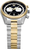 Emporio Armani Racer Chronograph Black Dial Two Tone Steel Strap Watch for Men - AR11678