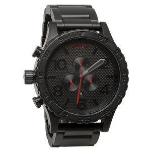 Nixon 51-30 Chronograph Black Dial Black Steel Strap Watch for Men - A083-2298