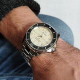Seiko Prospex Polygonal Divers Automatic Pearl White Dial Silver Steel Strap Watch for Men - SPB481J1